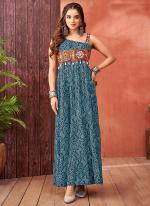 Georgette Rama Navratri Wear Printed Readymade Gown